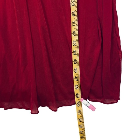 NWT David’s Bridal Girl’s Size 10 Apple Red Full Length Formal Sleeveless Dress - Picture 5 of 12